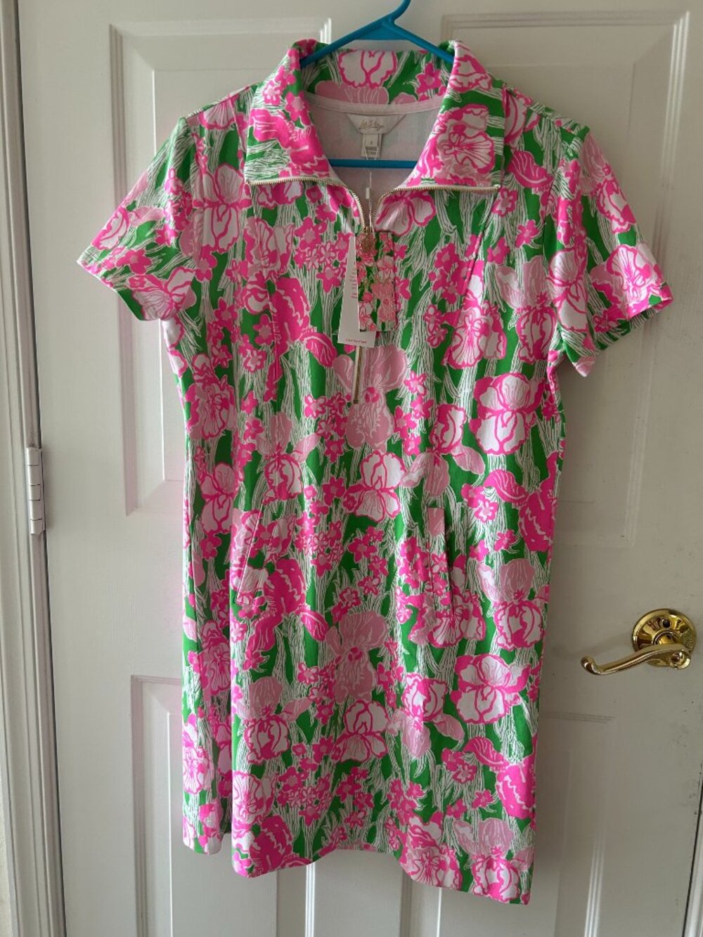 Lilly Pulitzer Eleni Pullover Dress UPF 50+ Putting Green Hannah s or xl New